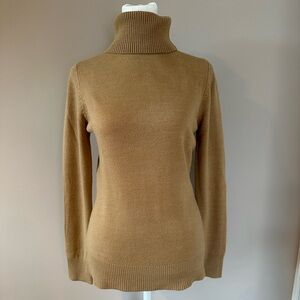 Women's Tan Turtleneck Sweater